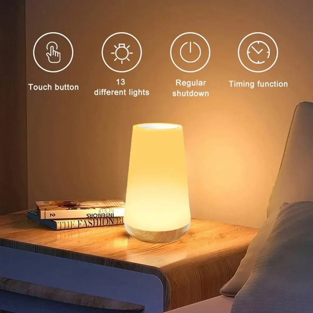 13 Farbwechsel Touch Nachtlicht RGB Fernbedienung dimmbar USB wiederauf ladbare tragbare Raum licht Tisch lampe Nachttisch lampe für Schlafzimmer