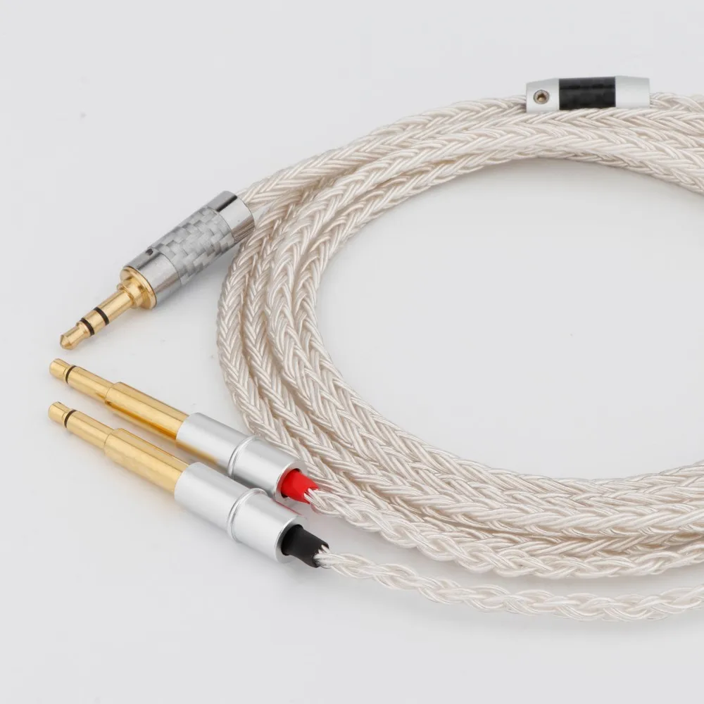 كابل سماعة أذن مطلي بالفضة 16 Core OCC لسماعات الرأس Meze 99 Classics NEO NOIR