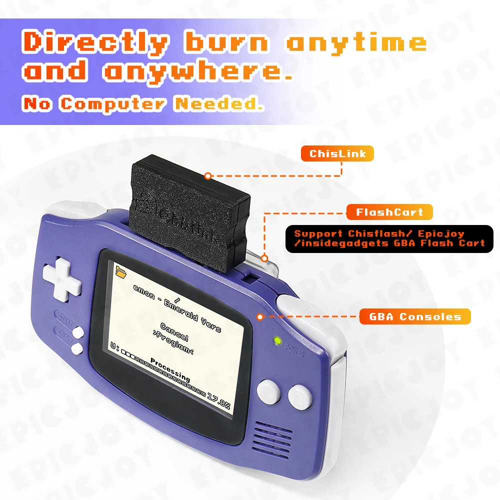 EPICJOY ChisLink 2.4GHz Wireless Programmer WiFi Support for GBA GBSP Analogue Pocket NES Emulator Gaming Device