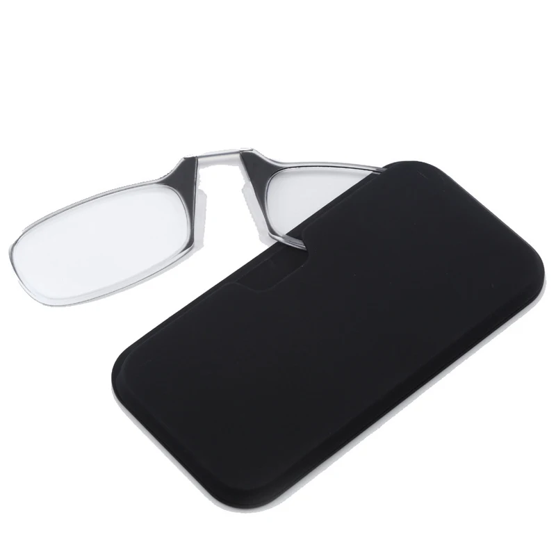 Nasenklammer, tragbare Lesebrille, randlos, ultradünn, intelligente Brille, lässige Vergrößerung mit Box 1,0 bis 3,0 – Detail 8