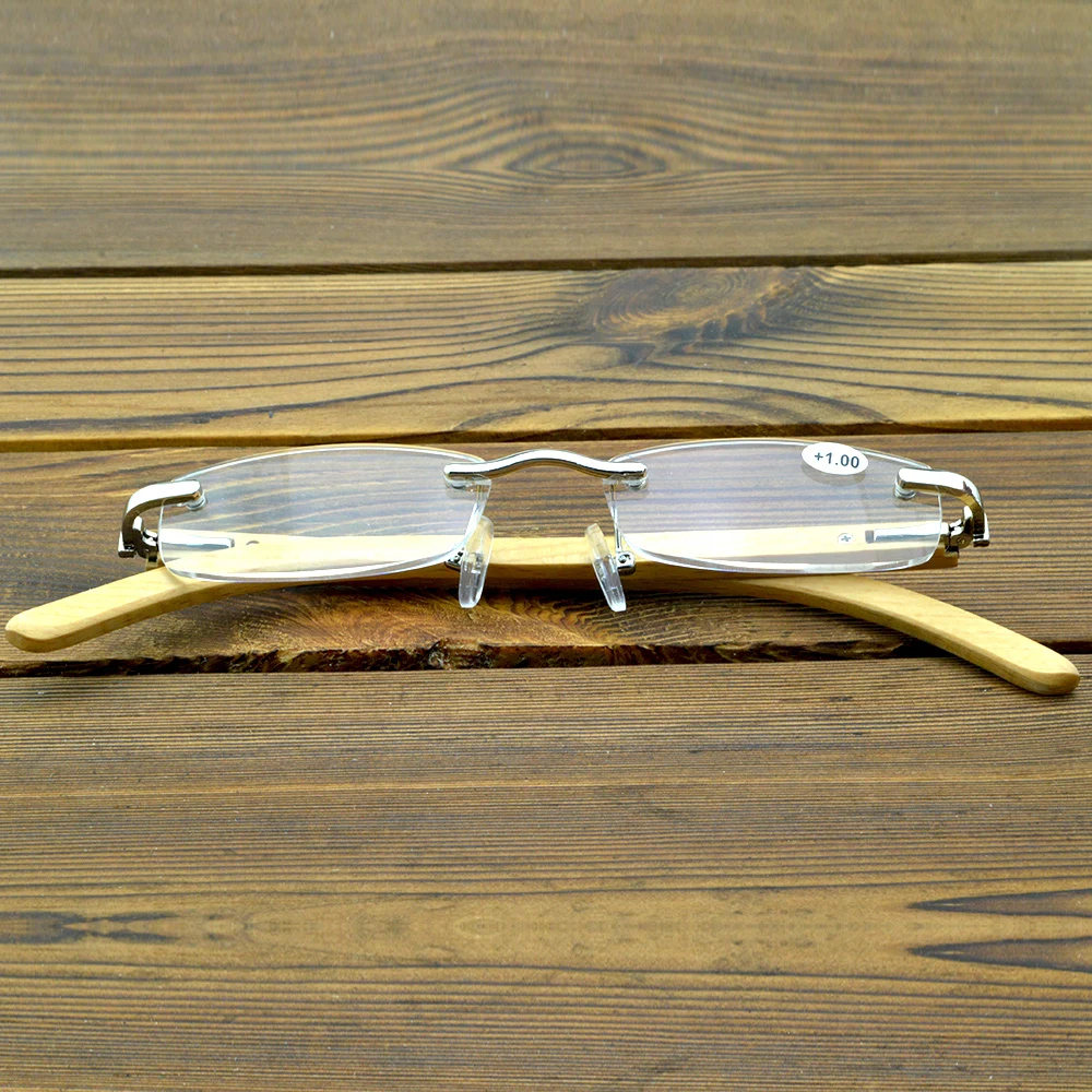 

Rimlesss Oval Wood Style Fashion Light Weight Reading Glasses for Men for Women +0.75 to +4