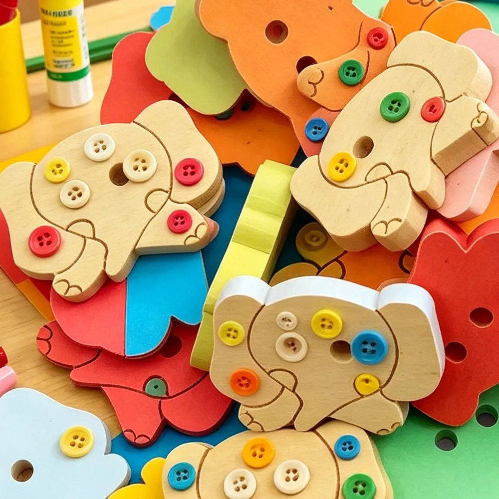 50PCS Natural Wooden Buttons with Two Holes DIY Sewing Buttons for Craft Scrapbooking Handmade DIY Apparel Sewing Supplies