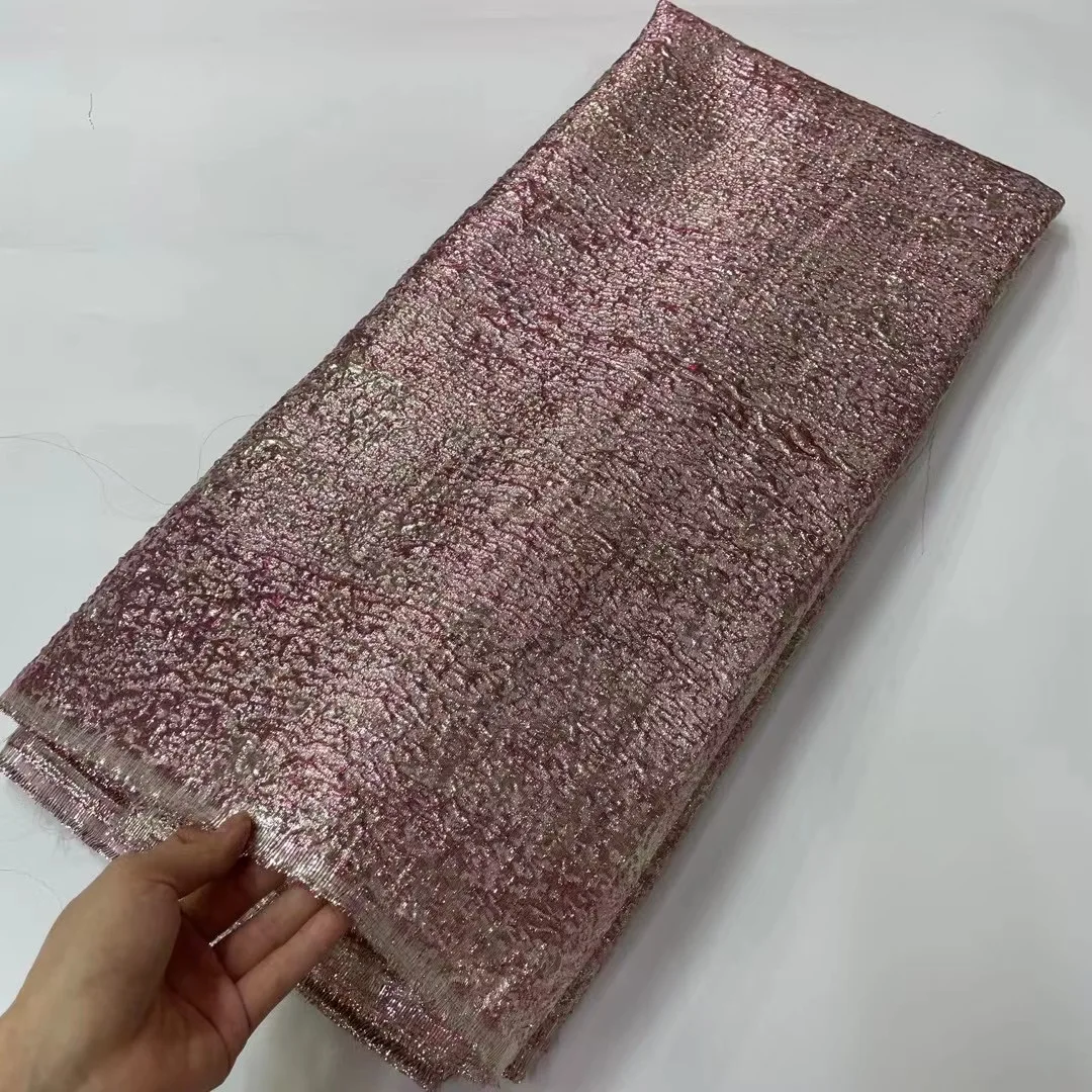 

Latest Jacquard Organza Fabric Nigerian Brocade Lace Fabric Skinly African Tulle Net Lace For Women Wedding Dress Party LJK22127