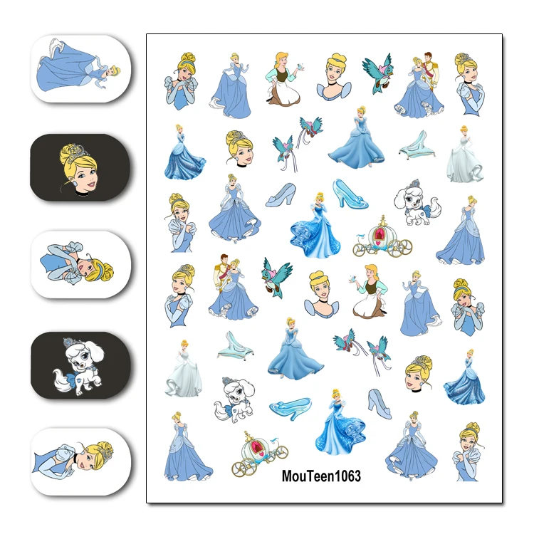 Nail Sticker Mouteen-1064 Sleeping Beauty Disney Aurora Princess Nail Sticker Nail Water Sticker for Nail Art Sticker Decal