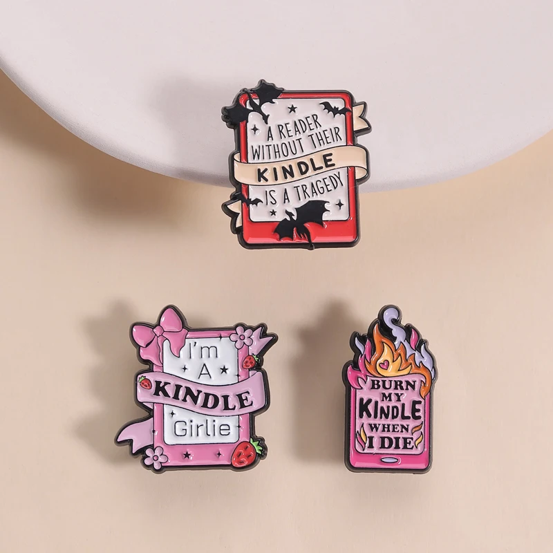 Ebook Reader Fan Pin A Reader Without Their Device Brooch Digital Book Accessory for Daily Wear Bookworm Style