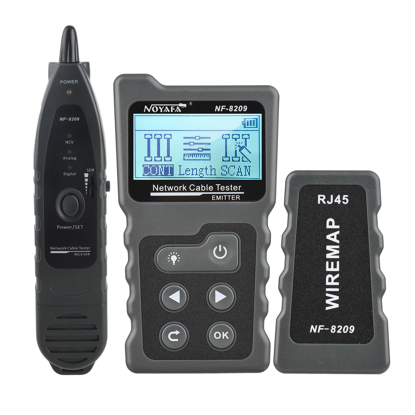 

Multi-functional LCD Network Cable Tester Wire Tracker PoE Checker Inline PoE Voltage and Current Tester with Cable Tester