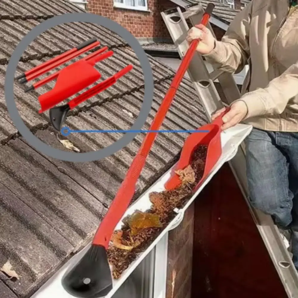 5pcs Plastic Handle Retractable Drain Gutter Scoop Easy to Use Extendable Gutter Cleaning Tool Sturdy Portable