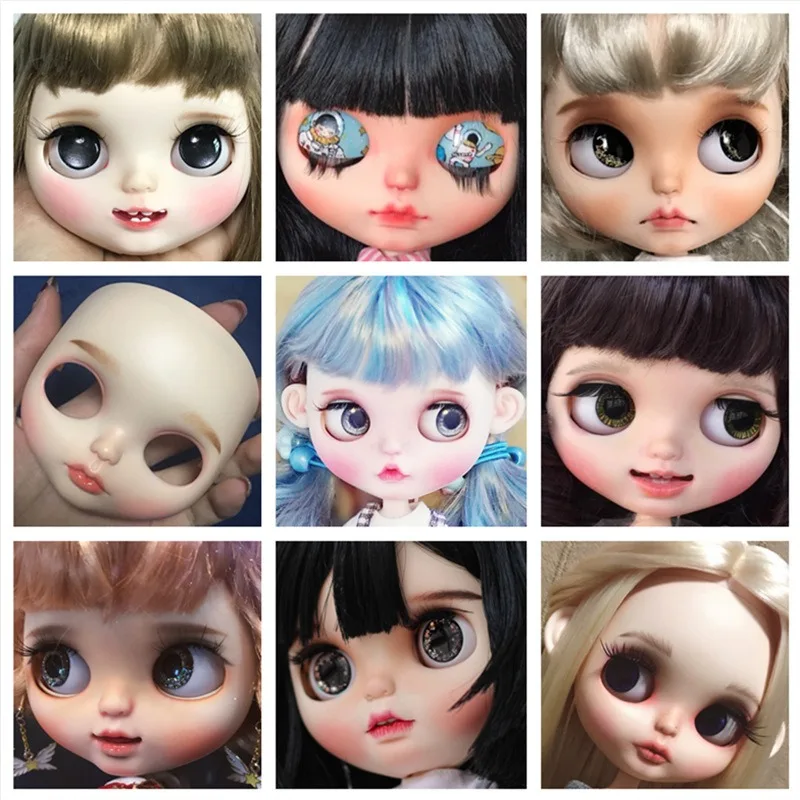 ICY DBS Blyth Doll Face Shell No Makeup RBL Blank Faceplate 5 Skins DIY Custom Repaint Doll Accessories for Customizing
