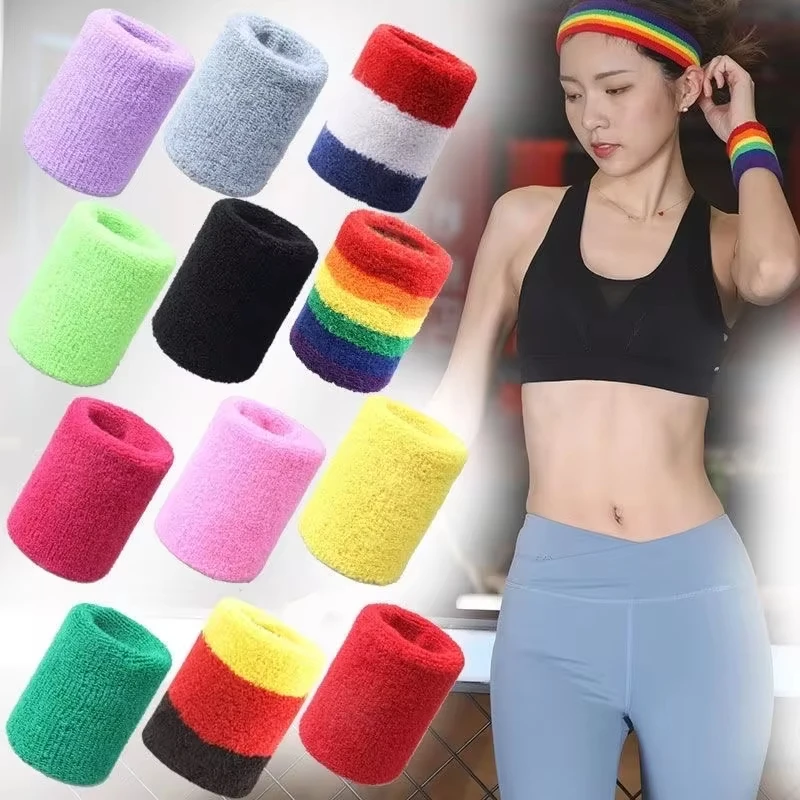 Wrist Support Band Wristband 8x8cm Sport Bracers Sweat Towel Cuff Tennis Wrist Guard Protector Strap Fitness Run Sweatband Gym