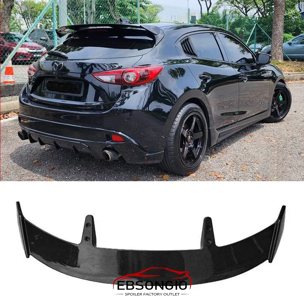 ABS-Material, äußerer Heckspoiler, Heckleitflügel, dekoratives Auto-Styling für Mazda 3 Axela Hatchback 2014–2019
