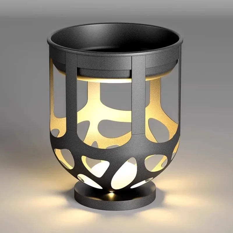 &*Q Outdoor solar waterproof garden landscape light stainless steel hollow atmosphere lawn lighting flower stand floor