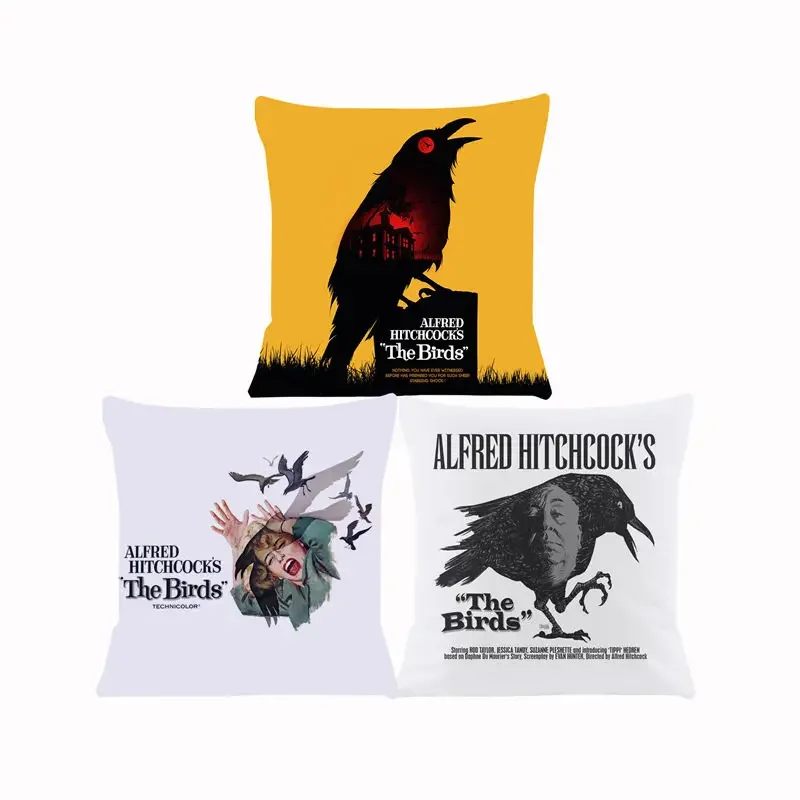 Horror Movie The Birds Cushion Cover for Sofa Pillow Case Cover Seat Car Throw Pillowcase 45X45cm For Home Decorative