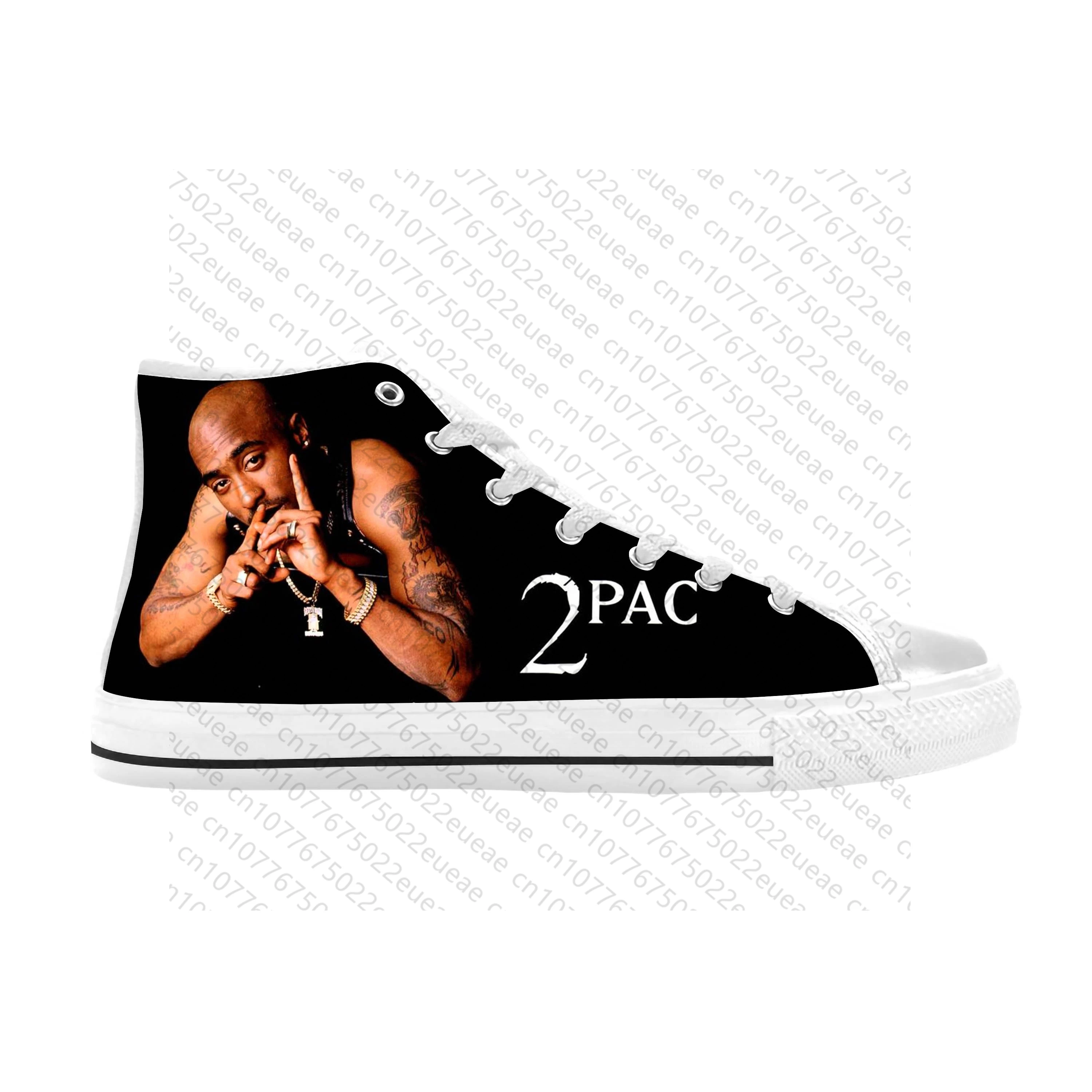 Tupac Hip Hop Rap Rapper 2pac Makaveli Music Rock Casual Cloth Shoes High Top Comfortable Breathable 3D Print Men Women Sneakers