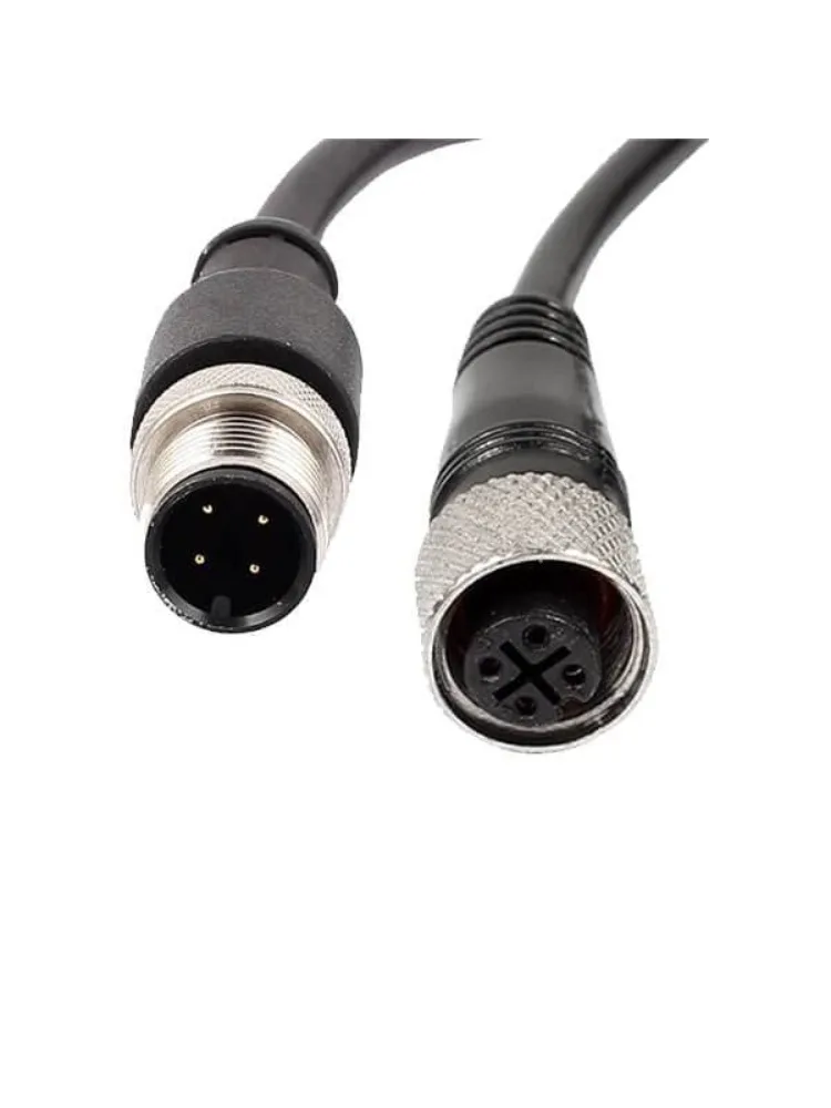 Waterproof 4Pin M12 Sensor Cable Male to Female, 3 Meter 22AWG, IP67 Connector Wire for Industrial Sensor/Encoder, 3m Length