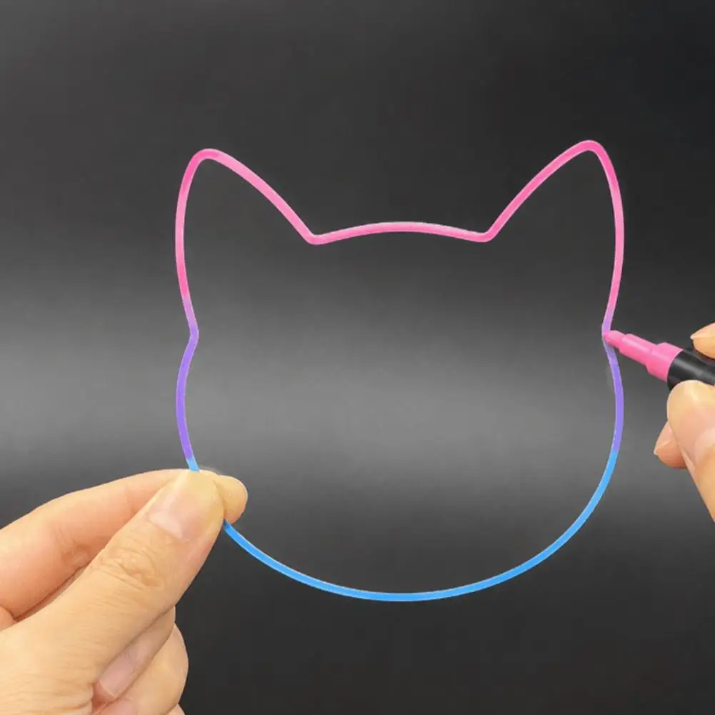 Portable Sketching Palette Cat Shaped Acrylic Palette Transparent Acrylic Cat Shaped Palette Reusable Drawing Board Diy for Kids