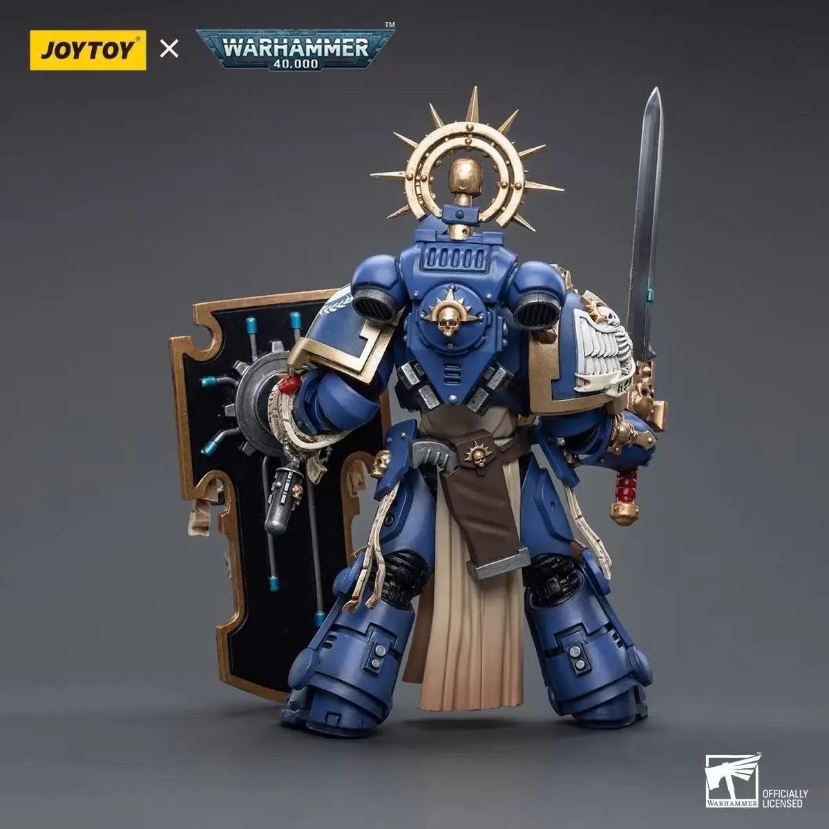 JOYTOY 1/18 Action Figure 40K Primaris Captain with Relic Shield and Power Sword Anime Military Model