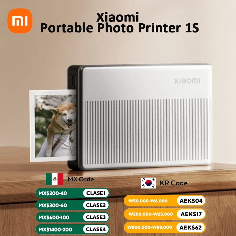 Портативный фотопринтер Xiaomi 1S Bluetooth Thermal Print ZINK Inkless Technology Приложение Xiaomi Беспроводная портативная фотопечать