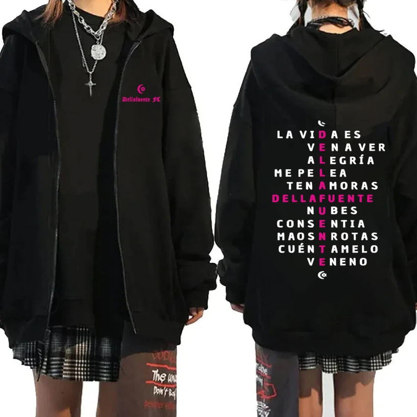

Hot Rapper Dellafuente New album Zipper Hoodie Men women vintage hip hop streetwear Unisex Fleece Casual Long sleeve Coat Jacket