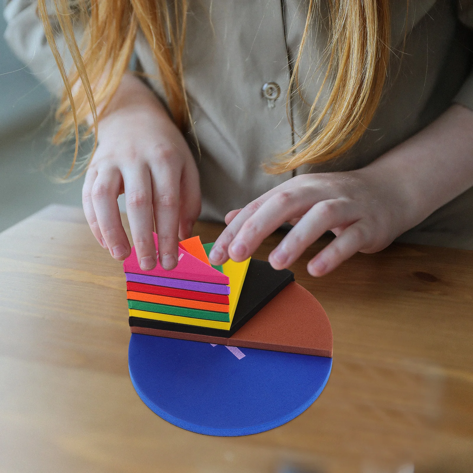

1 set 1 Set Fraction Circles Teaching Aids Magnetic Blocks Visual Learning Tool For Students Counting Fraction Trays