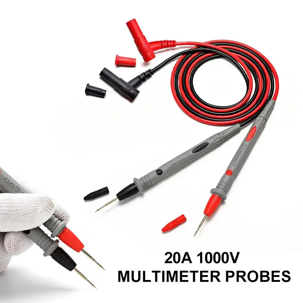 20A1000v Universal Probe Test Pen 1000v Pointed Probe Dual Color Soft Silicone Test Wire Universal Cable Pen