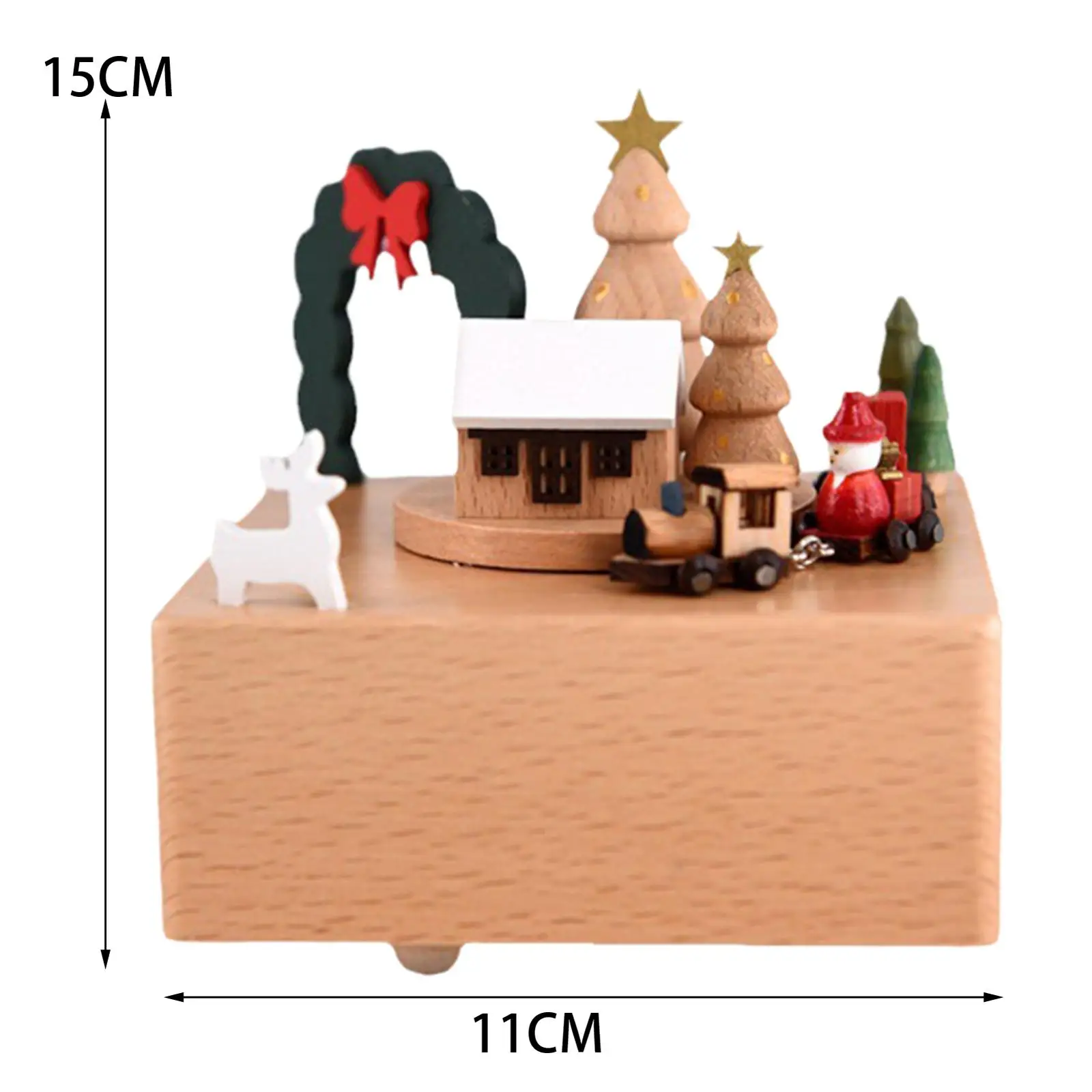 Mechanical Music Box Ornament Play Christmas Themed Wind Up Musical Box for Anniversary Tabletop Decor Valentine