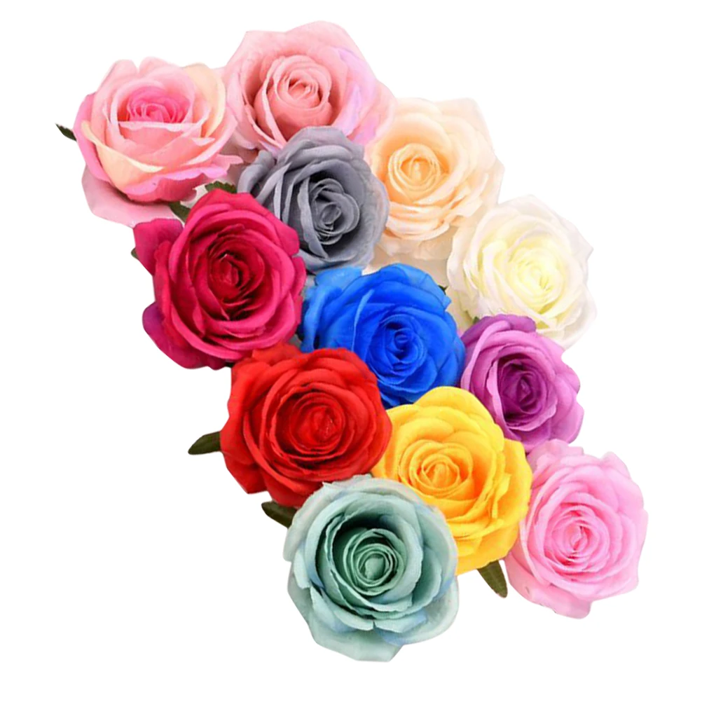 

10 Pcs Roses Silk Flower Arrangement Wedding Simulation Roses Decor Realistic Beautiful Effect House Decor