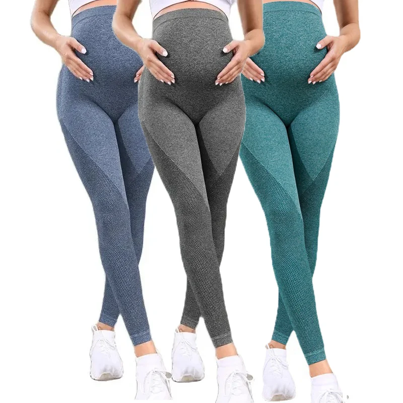 

Elastic High Waist Maternity Leggings Skinny For Pregnant Women Belly Support Postpartum Leggins Body Shaper Fitness Trousers