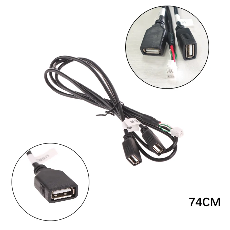 

1Pcs Car Multimedia Player Wire Harness Plug Connector 6 Pin Dual USB Interface Cable Adapter For Android Radio Navigation