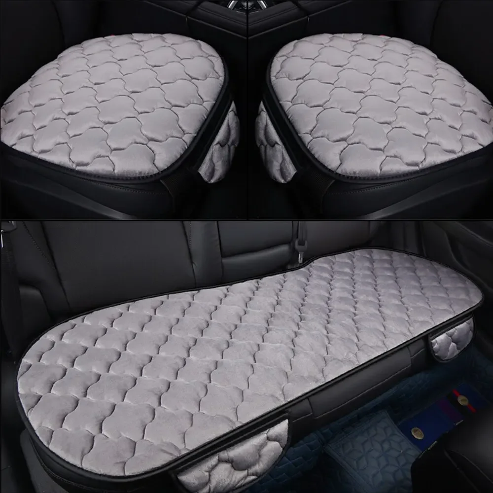 Universal Anti-slip Warm Winter SUV Car Seat Cover Cushion Front Rear Flax Cushion Breathable Protector Mat Pad Auto Accessories