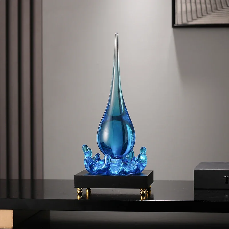 Modern Home Decor Creative Transparent Resin Water Drop Sculpture LivingRoom Wine Cabinet Foyer Table Decoration And Accessories