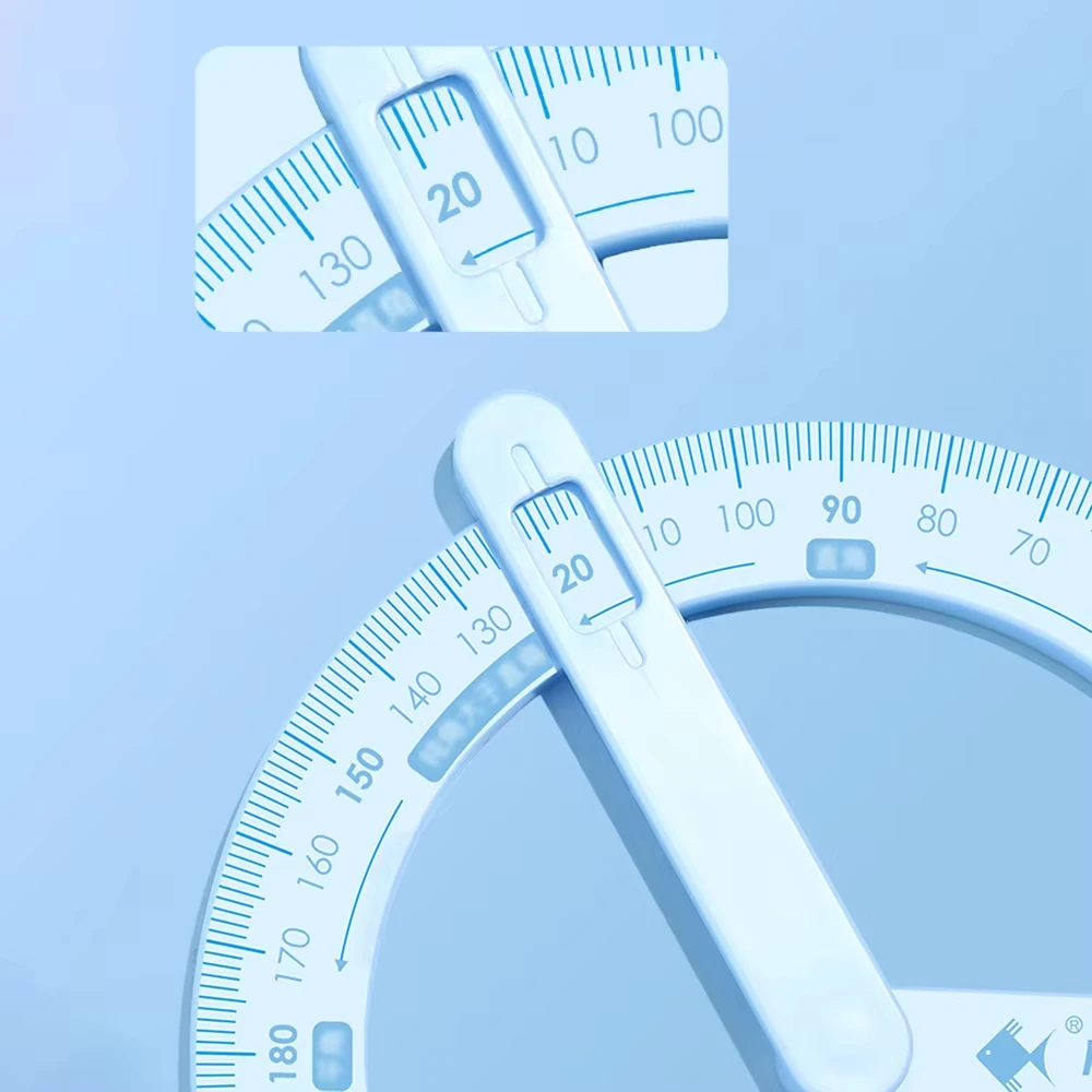 1PC 360 Degree Activity Protractor Student Ruler Reader Teaching Aids Right Angle And Acute Drawing Stationery