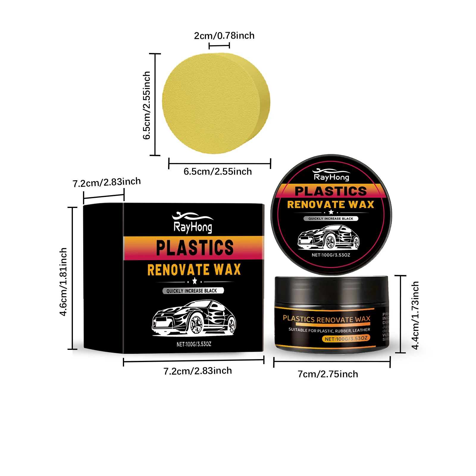 SEAMETAL Car Plastic Restorer Crystal Clear Auto Interior Leather & Panel Renewal Wax Back To Black Gloss Car Polish Wax Cream