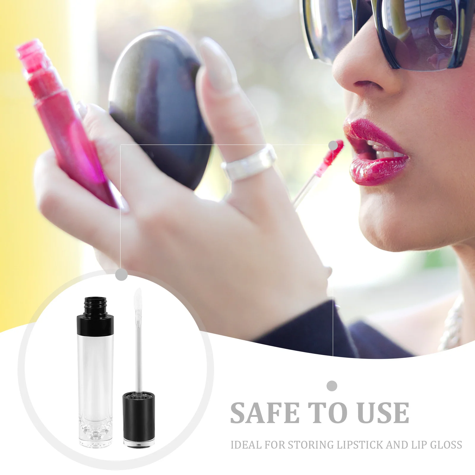 4 recipientes de brilho labial dos pces 8ml tubos plásticos reutilizáveis para viagens mini dispensador segurar óleo labial fácil transportar maquiagem