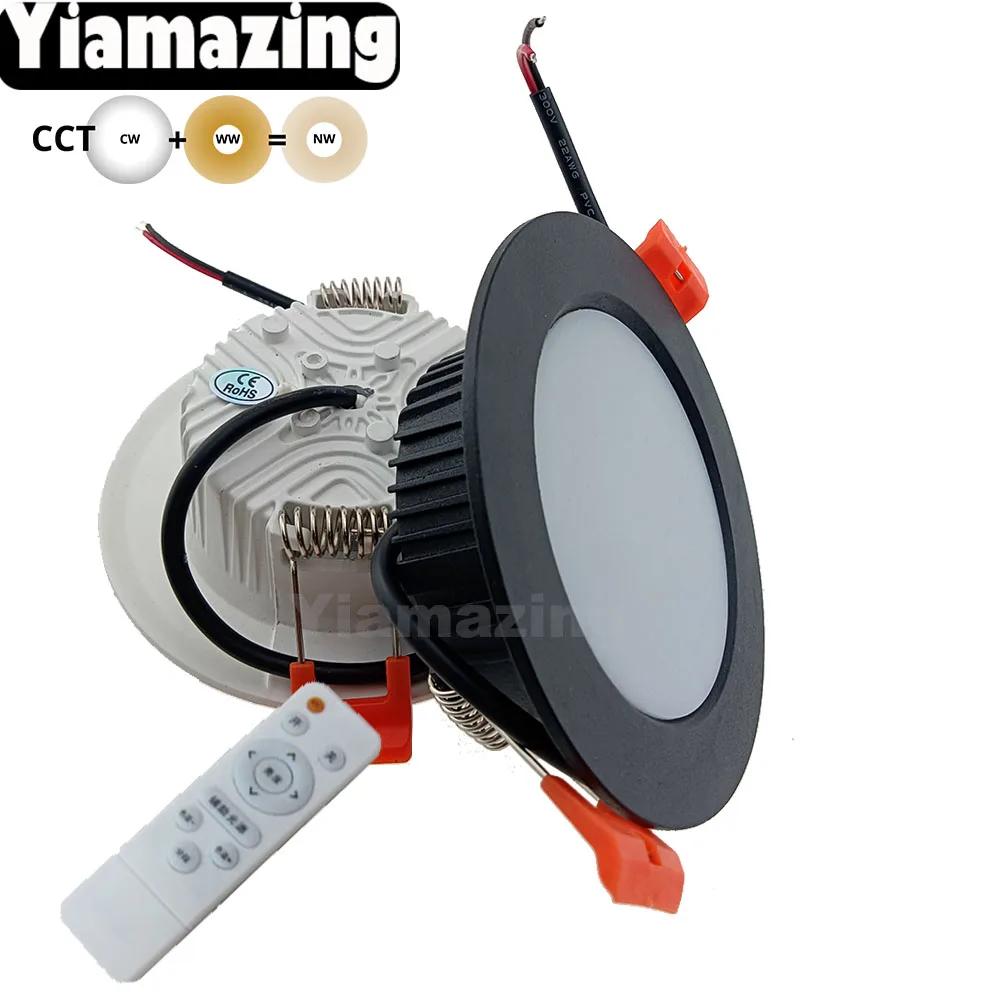 

Stepless Dimmable CCT 220V Changeable 3 Color LED Downlight Remote Control 7W 9W 12W 15W 18W 24W 30W 36W Ceiling Lamp Spot Light