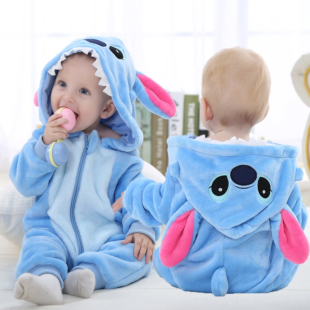 Boys Girls Kigurumi Pajamas 0-4 Years Children Sleepwear Winter Baby Rompers Infant Flannel Warm Clothes Animal Onesies Kids