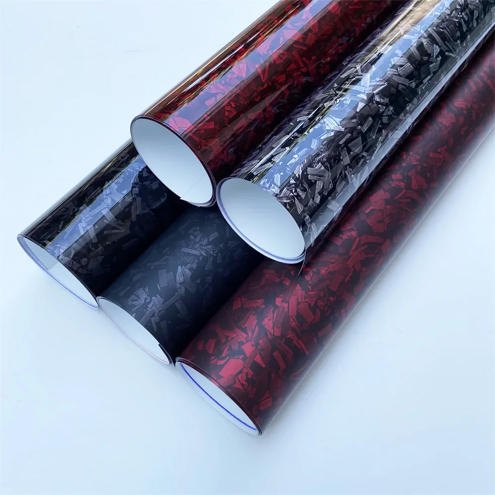 

PET Black Silver Red Forged Carbon Fiber Vinyl Wrap Car Carbon Film Motorcycle Bicycle Car Decal Wrapping