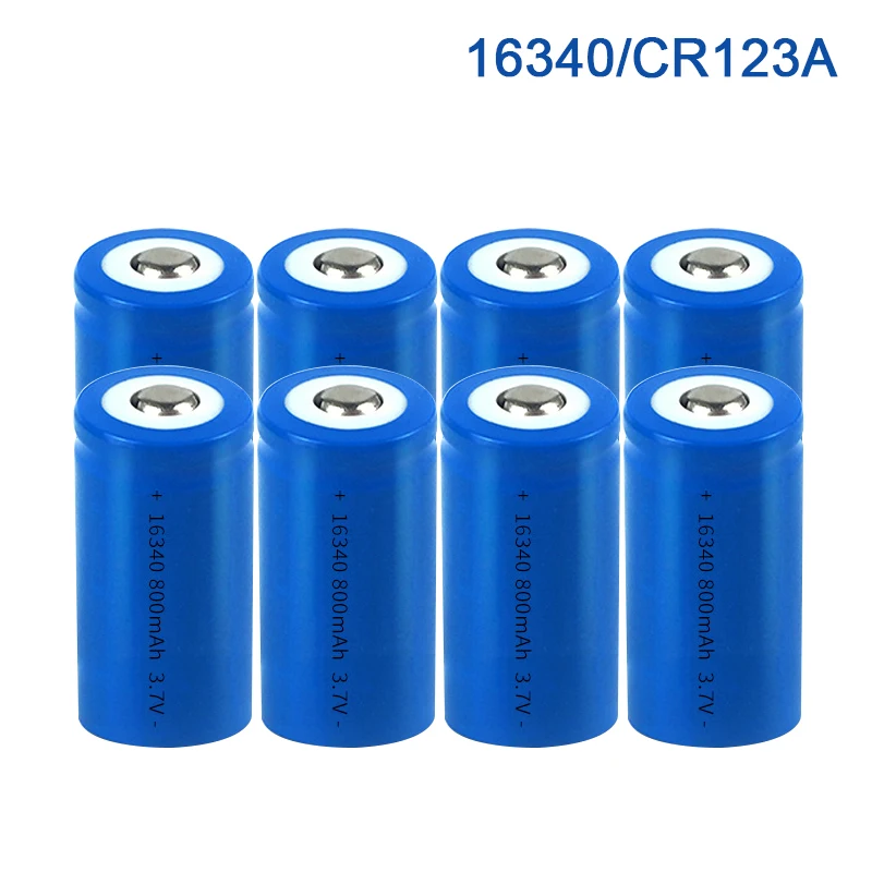 

CityTree Cr123a 16340 Batteries 3.7V 800mAh Lithium-ion Battery for LED Flashlight Travel Wall Charger 16340 CR123A Battery