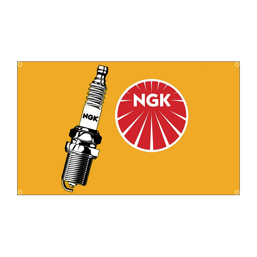 NGKS-Flagge, Polyester, bedruckt, Rennwagen, 60 x 90 cm/90 x 150 cm, Banner für Dekorationen, Auto-Enthusiasten-Flagge, Garagendekoration