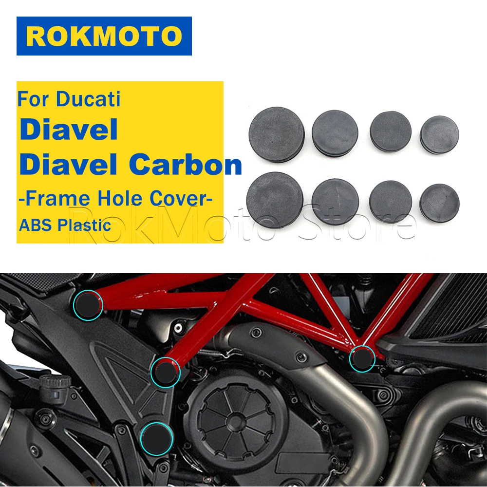 Motorcycle Accessories Frame Hole Cover Caps Plug Decorative Frame Cap Set For Ducati Diavel 2011-2018 Diavel Titanium Carbon