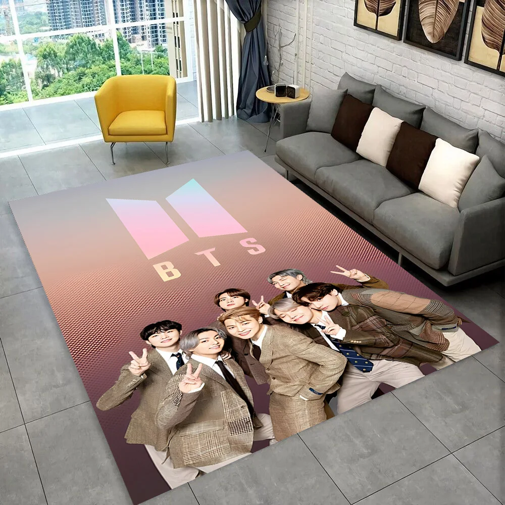 3D Korea K-Pop Star Kim JIN SUGA V Teppich für Wohnzimmer Schlafzimmer Heim-Deko, Bodenmatte Rutschfeste Dekoration für Sofa Fußmatte – Detail 3