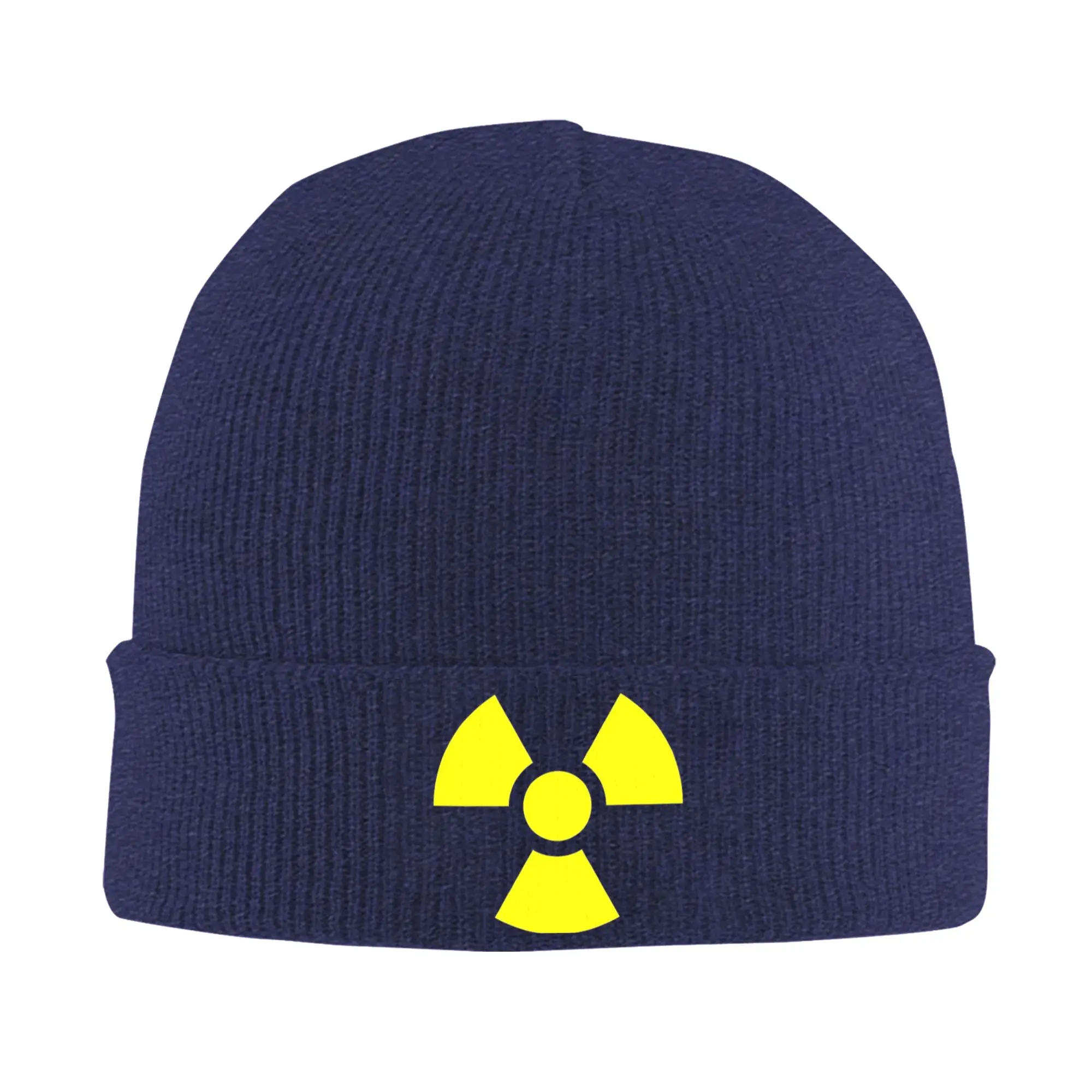 Yellow Radioactive Warning sign Knitted Caps for Women Men Skullies Beanies Winter Hats Acrylic  Casual Caps ,