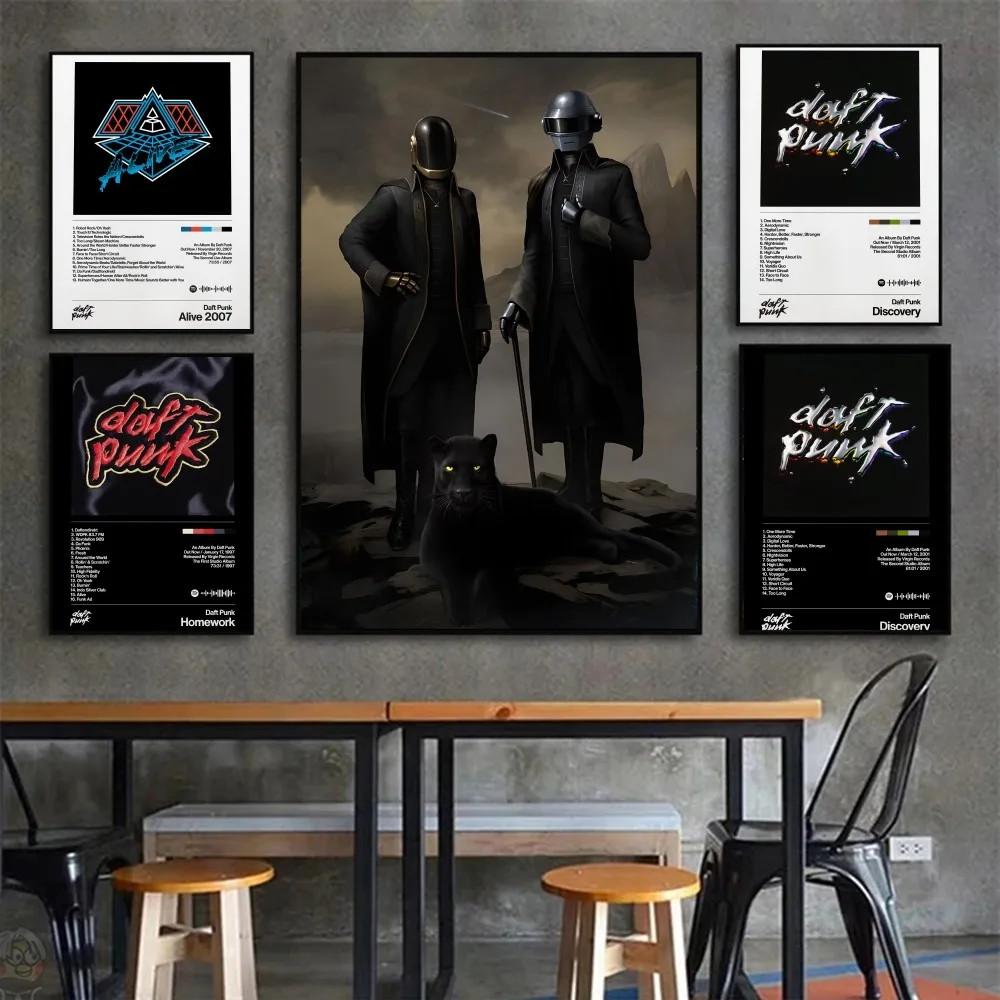 Vintage Daft Punk 1997 Album Music Legend Art Poster Can Poster Stickers Art Wall Murals Decor Game Room Decor Gifts Kawaii HD