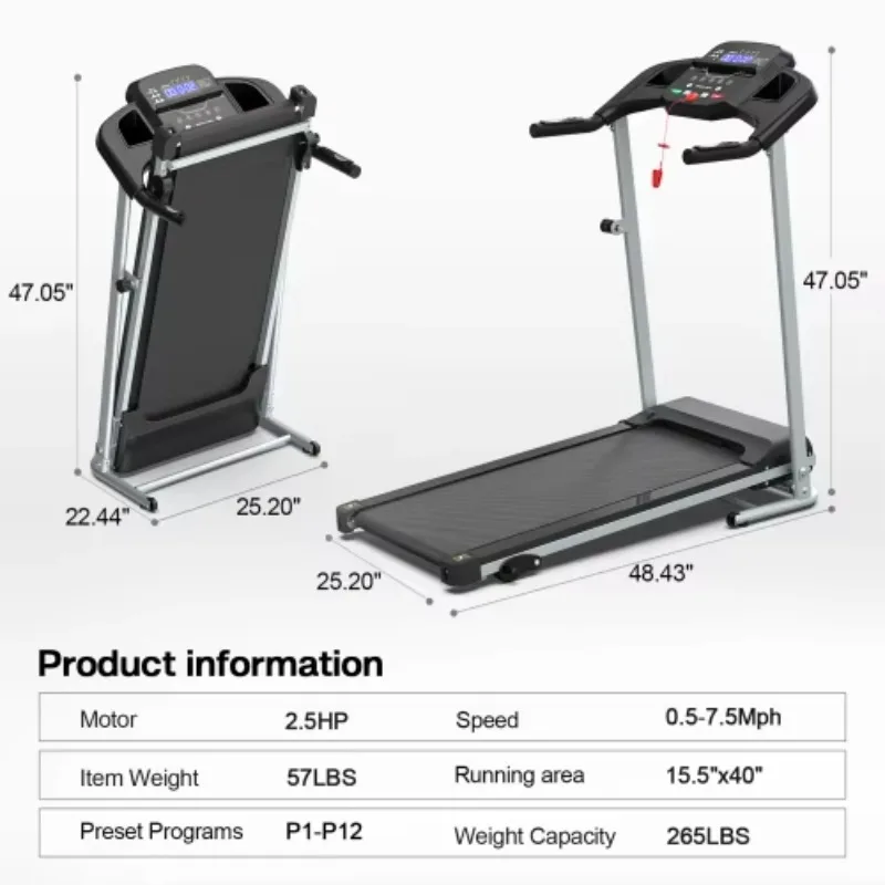 Professional Factory Direct Foldable Electric Treadmill, Smart Home Gym Equipment with Calorie Calculation, Cost-Effective