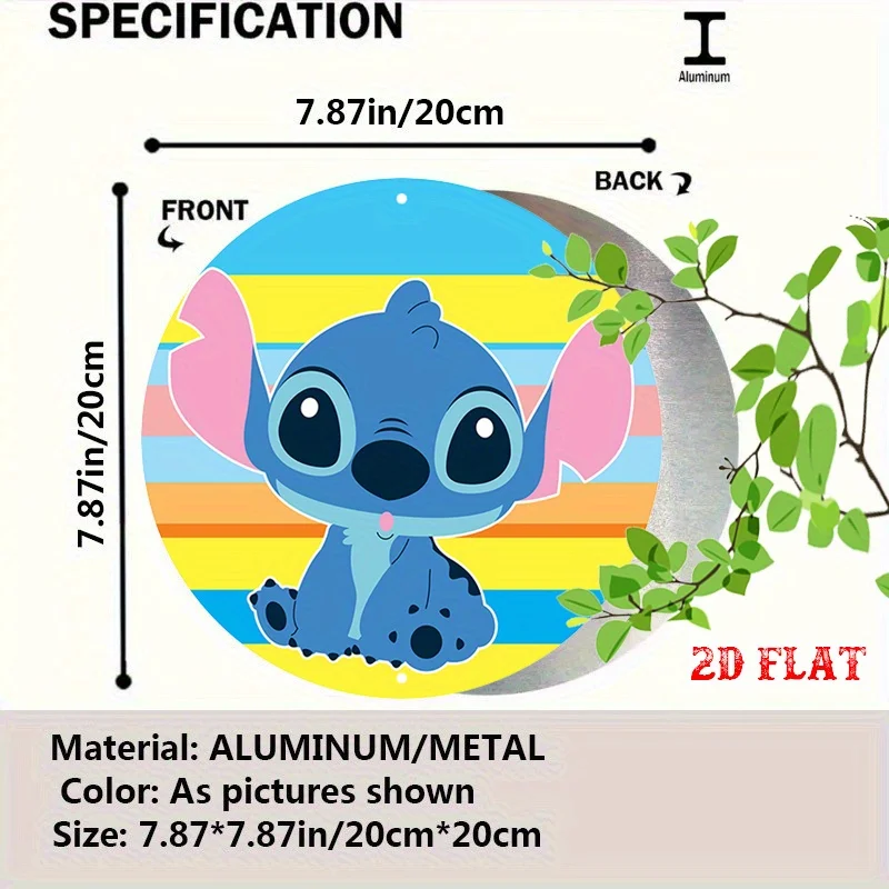2D شقة 1 قطعة ليلو الفن غرزة الألومنيوم معدن القصدير تسجيل ، مانغا جولة الألومنيوم تسجيل ، غرزة جولة الألومنيوم علامة - شعبية ريفي ميت #2