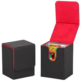 تجارة البوكيمون Yugioh PTCG بطاقة سطح السفينة صندوق 100 + حامل كبير MTG المنظم تخزين تحصيل بطاقة الألعاب حامي الحاويات