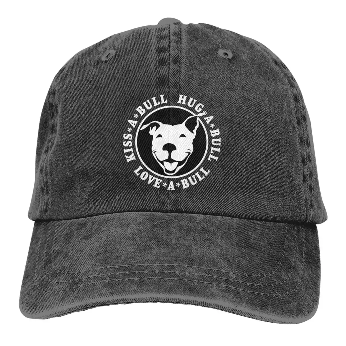 

Love Bull Pitbull Denim Baseball Cap Bully Dog Outdoor Sport Trucker Hat High Quality Unisex-Teens y2k Funny Print Baseball Caps