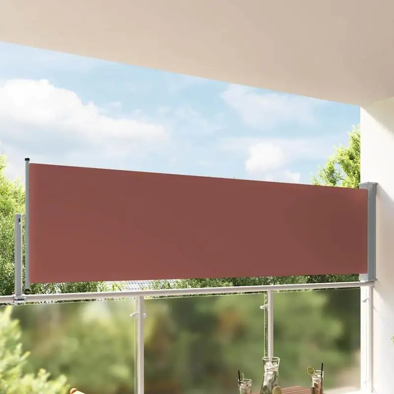 Ausziehbare Seitenmarkise für Terrasse, 100 x 300 cm, braun