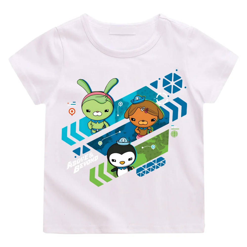 TV The Octonauts Kawaii Print Anime T-shirts Cartoon Manga Kawaii 100%Cotton Short Sleeve Boys/Girls T Shirt Teens Streetwear