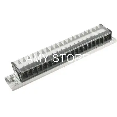 TD-1520 660V 15A DIN Rail Base 20 Position Covered Screw Terminal Strip Block
