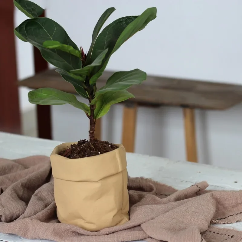 

Simulation Kraft Paper Bag Cement Flowerpot Mould Silicone Molds for Concrete Pot Big Size Gardening Decor DIY Cement Planter